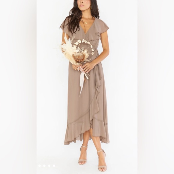 SHOW ME YOUR MUMU gray Jess Ruffle Midi Dress - Picture 2 of 7